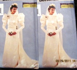 3716 HISTORIC BRIDAL FLOOR DRESS,TRAIN, VEIL PATTERN 6-22 3 SZ